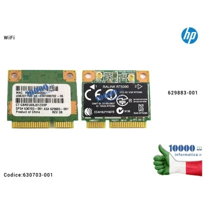 630703-001 Scheda Wireless WiFi 630703-001 WLAN 802.11 Bgn 150M b/g/n Mini PCI-E Card 629883-001