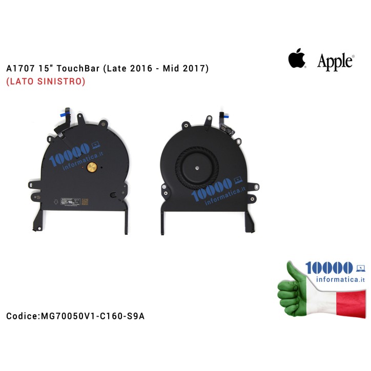 Ventola Fan APPLE [SX] MacBook Pro A1707 15 TouchBar (Late 2016 - Mid 2017) (LATO SINISTRO)