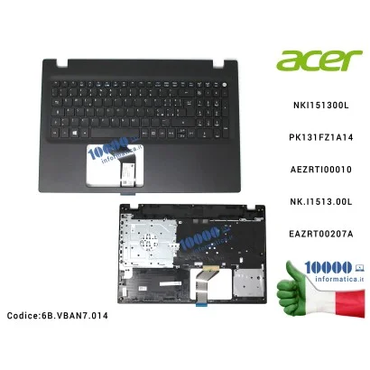 6B.VBAN7.014 Tastiera Italiana Completa di Top Case Superiore ACER Extensa 2520 TravelMate TMP258-M TMP258-MG NKI151300L PK13...