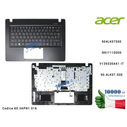 60.VAPN1.016 Tastiera Italiana Completa di Top Case Superiore ACER TravelMate TMP236-M P236 P236-M [NERA] 904LK07S0ENKI111S00...