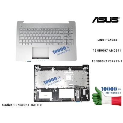 90NB00K1-R31IT0 Tastiera Italiana Completa di Top Case Superiore ASUS [SILVER] G550J G550JK N550J N550JA N550JK N550JV N550JX...