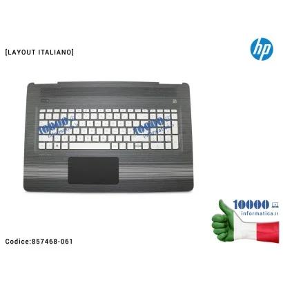 857468-061 Tastiera Italiana Completa di Top Case Superiore Palmrest HP Pavilion 17-AB000 [SILVER]