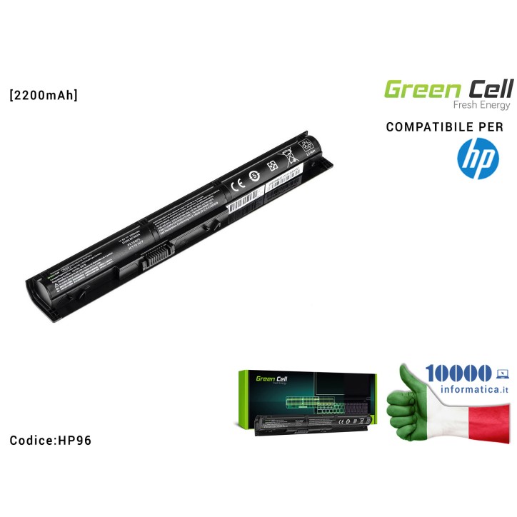 Batteria HSTNN-Q97C Green Cell Compatibile per HP ProBook 450 G3 455 G3 470 G3 [2200mAh]