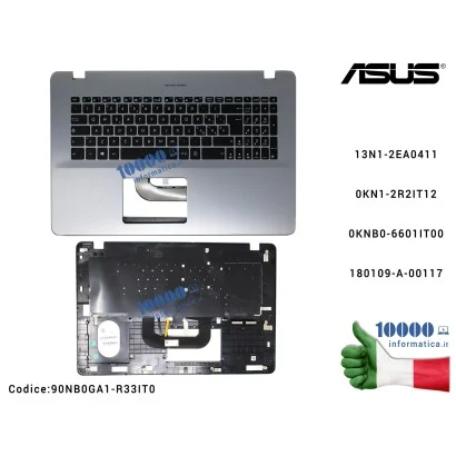 90NB0GA1-R33IT0 Tastiera Italiana Retroilluminata Completa di Top Case Superiore ASUS VivoBook 17 N705U N705UD X705U X705UD 1...