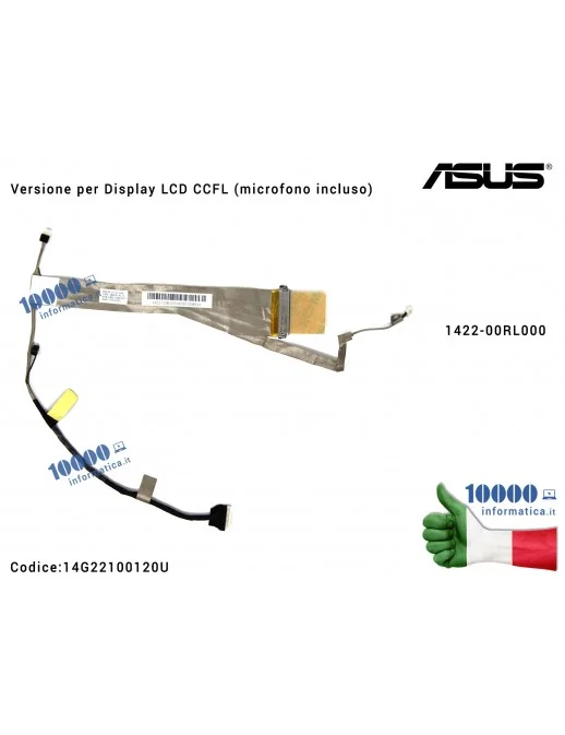 Cavo Flat LCD ASUS K52 K52F K52JR [Versione per Display LCD inverter CCFL] (microfono incluso) 1422-00RL000 K52DE K52DR A52DR K52JC A52JC K52JE K52N A52J