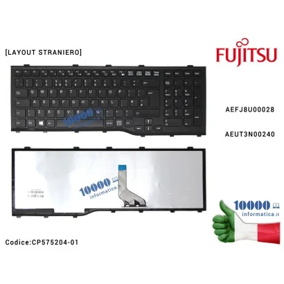 CP575204-01 Tastiera Straniera FUJITSU LifeBook AH532 A532 N532 NH532 [LAYOUT TRASF. ADESIVI ITALIANO] AEUT3N00240