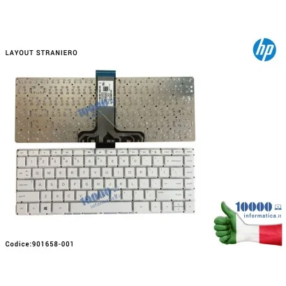 901658-001 Tastiera Straniera HP Stream 14-AX 14-AX000 14-X004 14-AX010 [LAYOUT STRANIERO] (FRAME ESCLUSO)