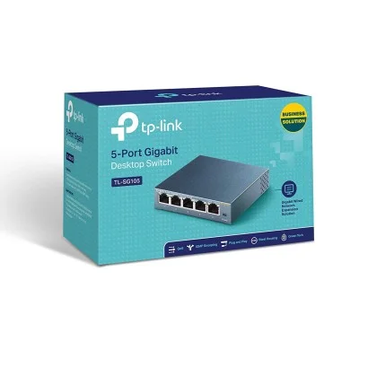 TL-SG105 TP-Link TL-SG105 Switch 5 Porte Gigabit, 10/100/1000 Mbps, Plug & Play, Nessuna Configurazione Richiesta, Struttura ...