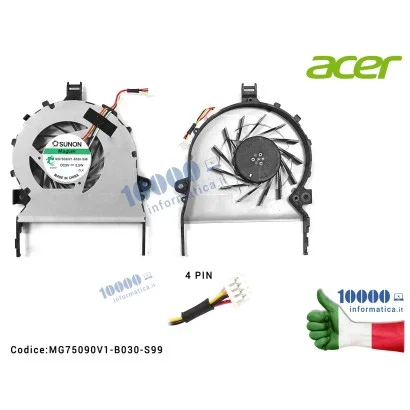 60.PU407.003 Ventola di Raffreddamento Fan CPU ACER Aspire 5745 5745G 5745DG 5745PG MG75090V1-B030-S99 AB8305HX-TDB