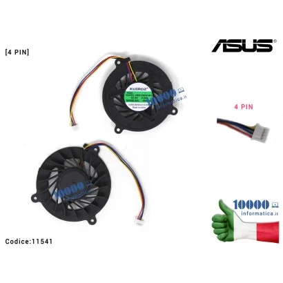 11541 Ventola di Raffreddamento Fan CPU ASUS [4 PIN] F3J F3JC F3F F3H A8SC A8M A8J F7JC F7F DFB501005H20T UDQF2ZR06BAS