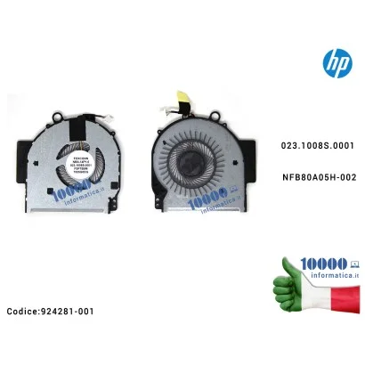 924281-001 Ventola di Raffreddamento Fan CPU HP Pavilion X360 14-BA 924281-001 023.1008S.0001 NFB80A05H-002