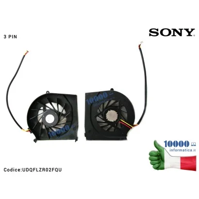 UDQFLZR02FQU Ventola di Raffreddamento Fan CPU SONY Vaio VGN-CR Serie CR21S CR11S CR31S CR42 CR320R (3 PIN) UDQFVSR01DF0