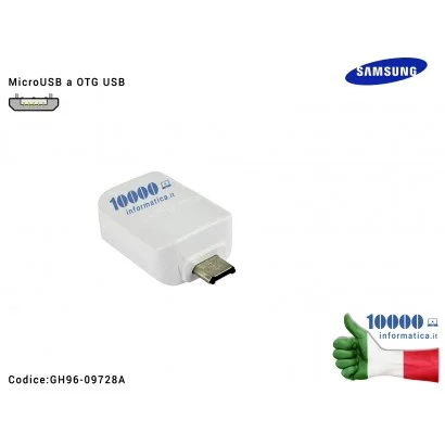 GH96-09728A Adattatore OTG da MicroUSB a USB SAMSUNG Galaxy S6 S7 S7 Edge SM-G930F SM-G935F SM-G925F SM-G928F [BIANCO] EE-UG930