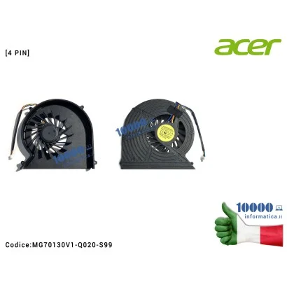 MG70130V1-Q020-S99 Ventola Fan CPU ACER Aspire 7740 7740Z 7740G MG70130V1-Q020-S99