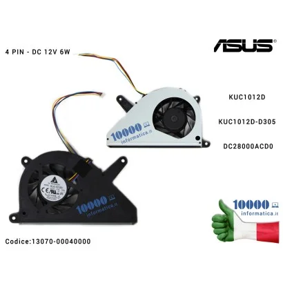 13070-00040000 Ventola Fan CPU ASUS All In One ET2210 ET2210I ET2210E ET2410E ET2410I ET2411I (4 PIN) KUC1012D KUC1012D-D305 ...