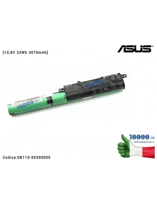 0B110-00390000 Batteria A31N1519 ASUS VivoBook 15 X540 X540LJ X540L X540S X540SA X540Y F540 F540S F540SA [10,8V 33Wh 3070mAh]...