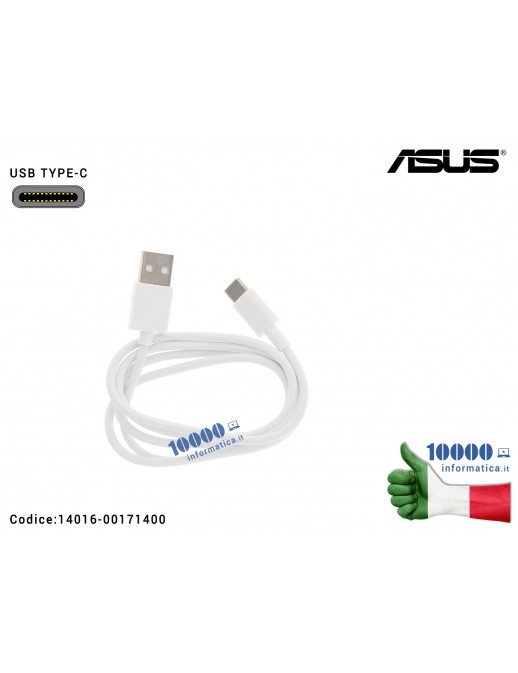 Cavo USB-C Dati Ricarica Type-C ASUS [BIANCO] ZenPad 3S 10 Z500M ZenPad 3S 10 Z0510M 14016-00171500