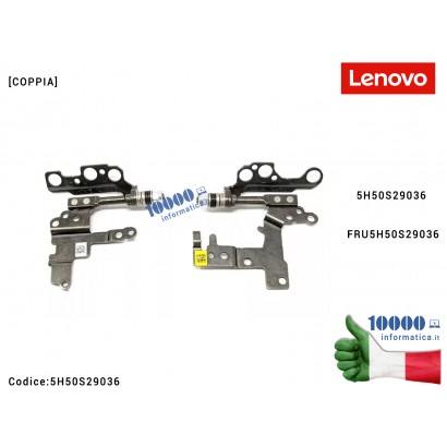 5H50S29036 Cerniere Hinges LENOVO IdeaPad 1-15ADA7 (82R1) 1-15AMN7 (82VG) [COPPIA] 5H50S29036 FRU5H50S29036 Cerniera Hinge