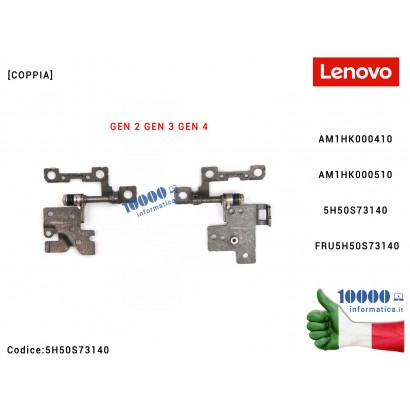 5H50S73140 Cerniere Hinges LENOVO ThinkPad E14 E15 Gen 2 Gen 3 Gen 4 (20YG) (20YH) (20YJ) (20YK) [COPPIA] AM1HK000410 AM1HK00...