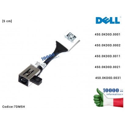 7DM5H Connettore DC Power Jack PJ1116 DELL Latidude 3410 3510 E3510 Inspiron 5400 [5 cm] CN-0N8R4T N8R4T 0N8R4T 7DM5H CN-07DM...