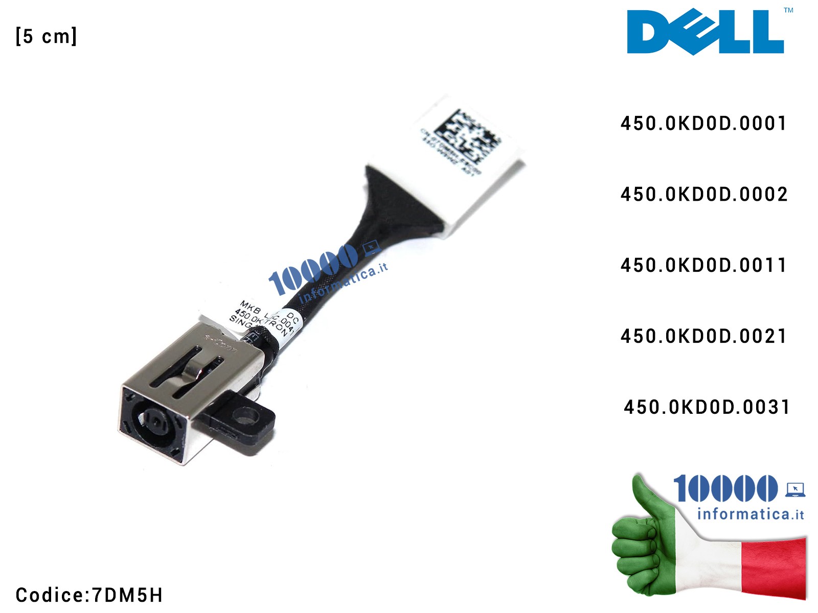 7DM5H Connettore di Alimentazione DC Power Jack DELL Latitude 3410 3510 - 07DM5H Connettore DC Power Jack PJ1116 DELL Latidud... 7DM5H Connettore di Alimentazione DC Power Jack DELL Latitude 3410 3510 - 07DM5H Connettore DC Power Jack PJ1116 DELL Latidud...