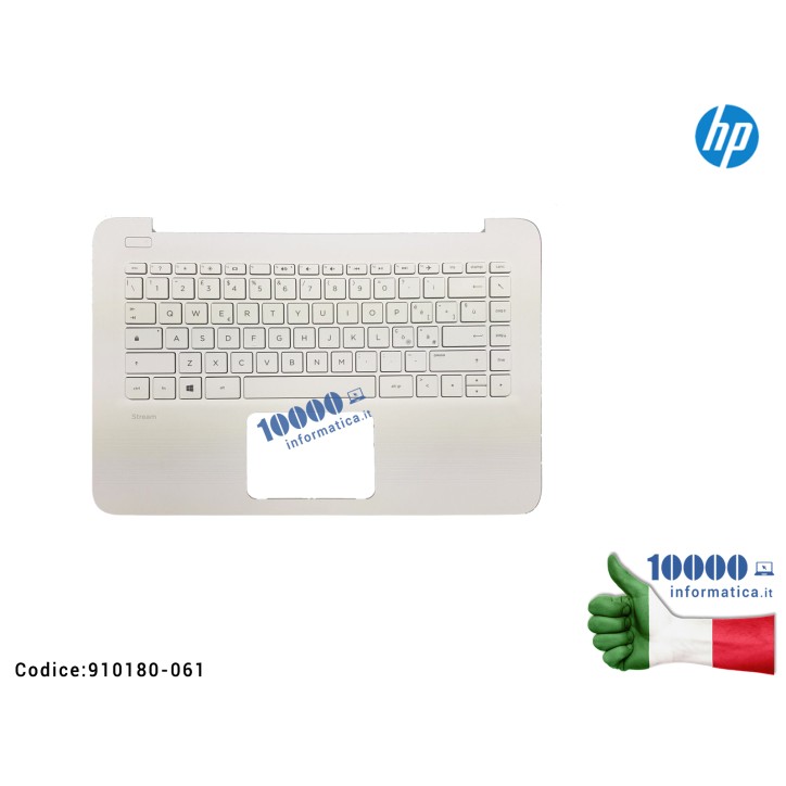 Tastiera Italiana Completa di Top Case Superiore Palmrest [BIANCO] HP Stream 14-CB 14-AX 14-AX000 14-CB113NL (White) 910180-061