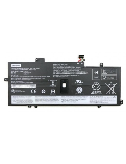 Lenovo Internal Lithium-Ion Batteria, 4-celle design, 51Wh capacity, 15.4V output, rechargeable, Lenovo ThinkPad X1 series.