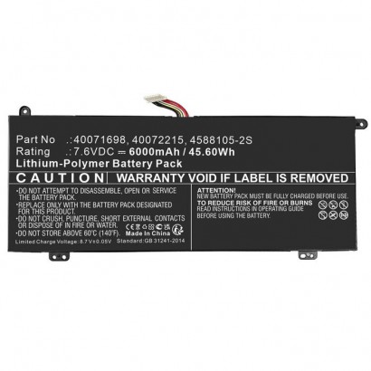 Batteria CoreParts compatibile per Toshiba 46Wh Li-ion 7.6V 6000mAh Black for Satellite Pro...