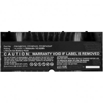 Batteria CoreParts compatibile per Fujitsu 44WH Li-Pol 14.4V 3050Ah Black, Fujitsu LifeBook T904...