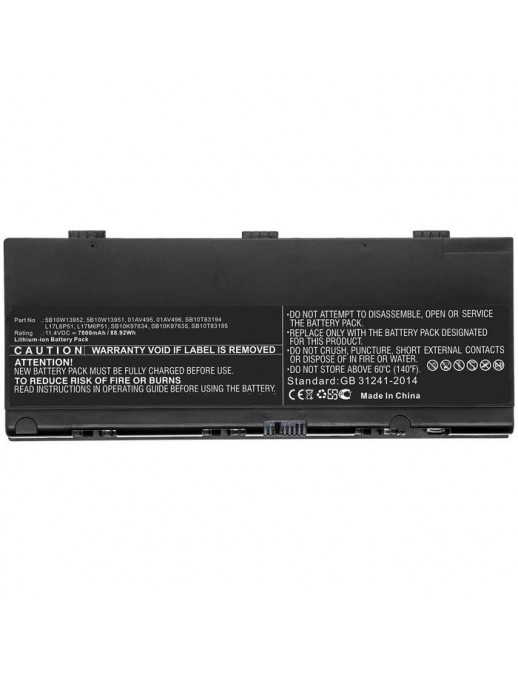 Batteria CoreParts compatibile per Lenovo 88.92Wh Li-ion 11.4V 7800mAh Black, for Lenovo Notebook, Laptop Thinkpad P52, ThinkPad