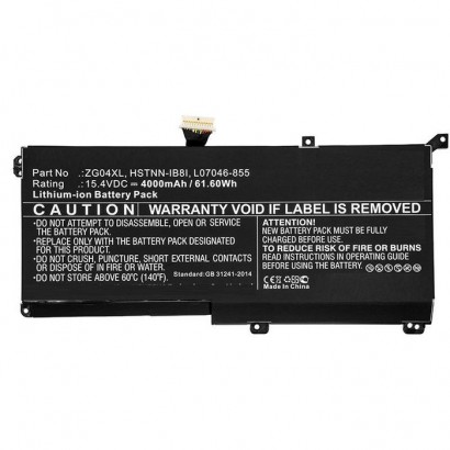 Batteria CoreParts compatibile per HP 61.60Wh Li-ion 15.4V 4000mAh Black for HP Notebook, Laptop...