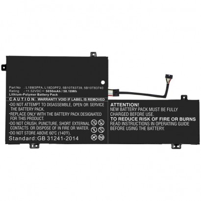 Batteria CoreParts compatibile per Lenovo 58.18Wh Li-Pol 11.52V 5050mAh Black for Lenovo...