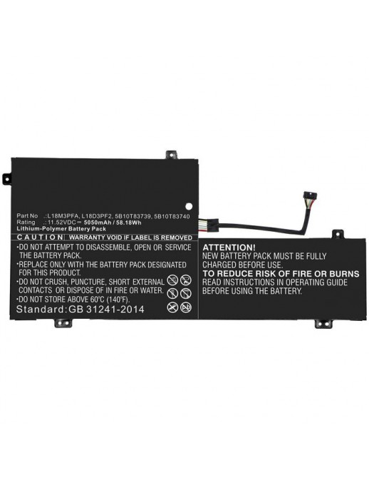 Batteria CoreParts compatibile per Lenovo 58.18Wh Li-Pol 11.52V 5050mAh Black for Lenovo Notebook, Laptop Yoga C740, YOGA C740-1