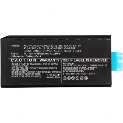 Batteria CoreParts compatibile per Dell 73WH Li-ion 11.1V 6.6Ah Latitude 12 7204, Latitude 14...