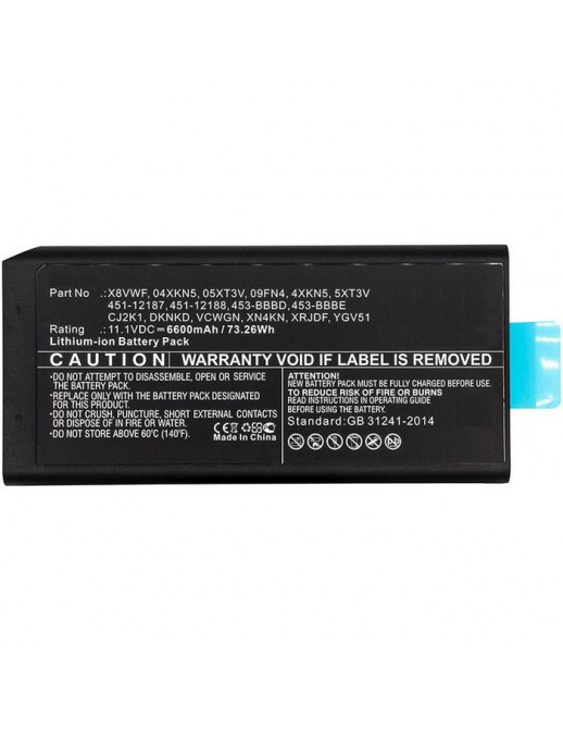 Batteria CoreParts compatibile per Dell 73WH Li-ion 11.1V 6.6Ah Latitude 12 7204, Latitude 14 7404, Latitude 14 Rugged 5404 for 