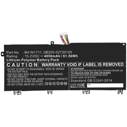 Batteria CoreParts compatibile per Asus 61.56Wh Li-Pol 15.2V 4050mAh Black, for Asus Notebook,...