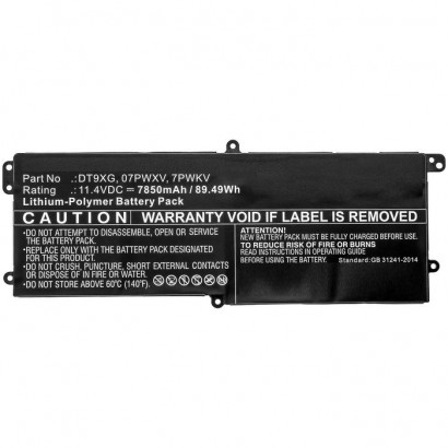 Batteria CoreParts compatibile per Dell 89.49Wh Li-Pol 11.4V 7850mAh Black, for Dell Notebook,...