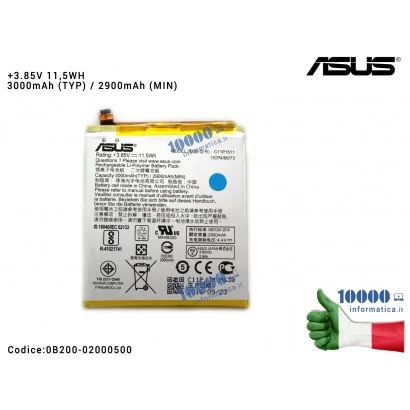 Batteria C11P1511 ASUS ZenFone 3 ZE552KL (Z012D) (Z012S) [3,85V 1,5Wh 3000mAh] 0B200-02000500
