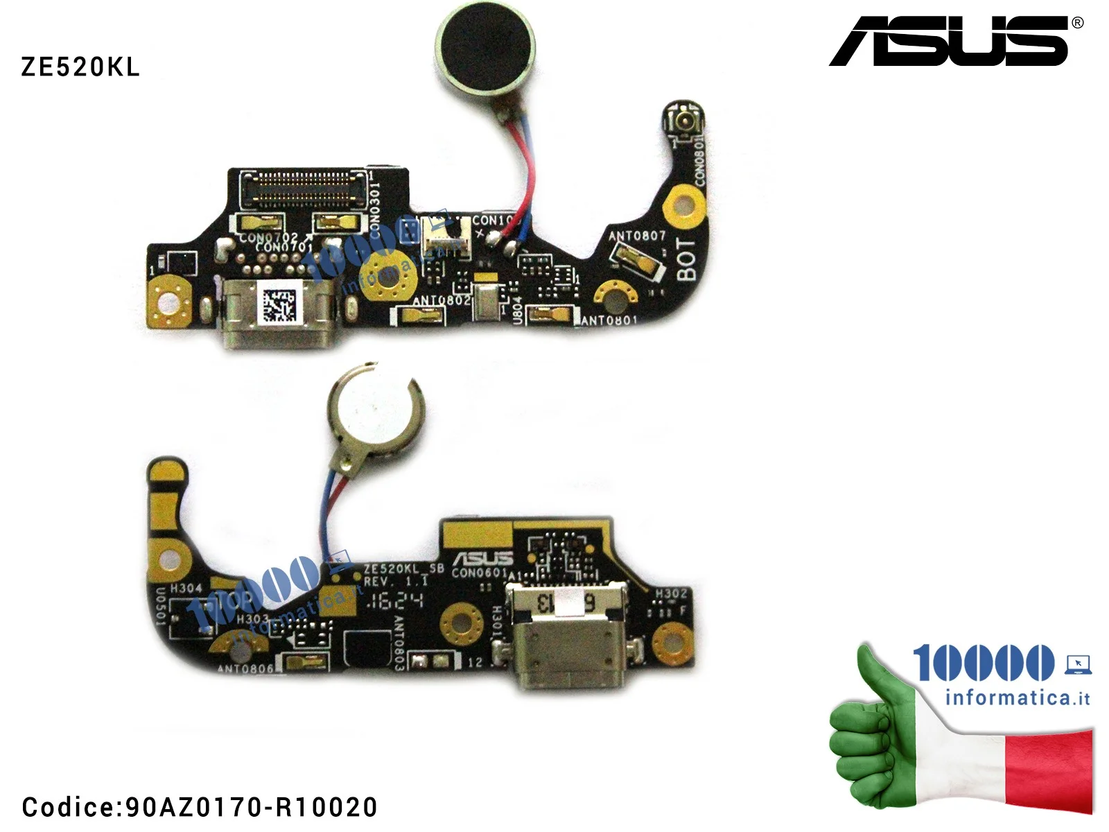 90AZ0170-R10020 Connettore USB DC Power Board ASUS ZenFone 3 ZE520KL (Z017D)