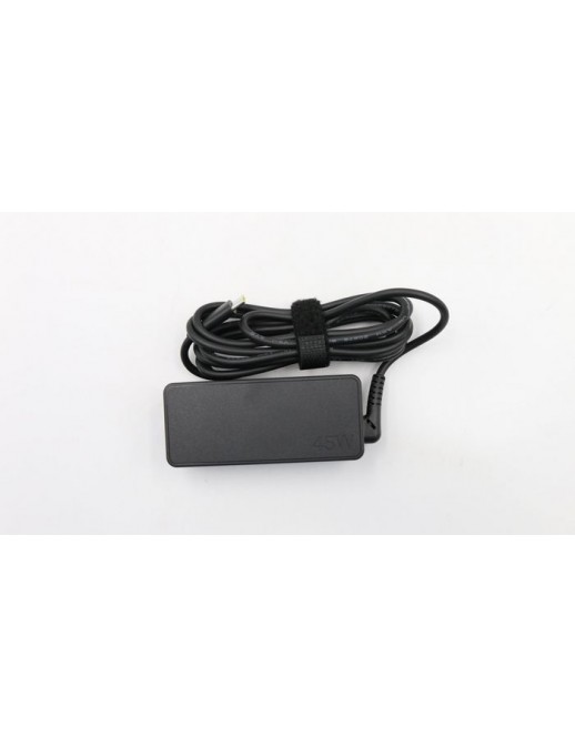 Lenovo Notebook power Alimentatore Adapter with 45W output, supports 20V, 15V, 9V, and 5V voltages, 2-pin design, worldwide comp