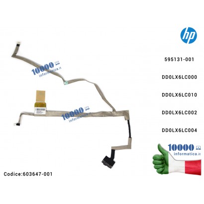 Cavo Flat LCD HP Pavilion DV6-3000 DV6-4000 603647-001 DD0LX6LC000 FOX3ASD196 DD0LX6LC010 DD0LX6LC002 DD0LX6LC004