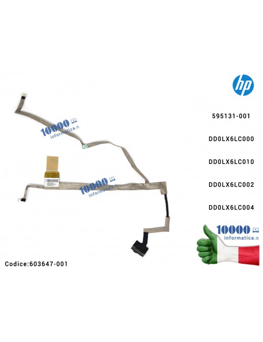 Cavo Flat LCD HP Pavilion DV6-3000 DV6-4000 603647-001 DD0LX6LC000 FOX3ASD196 DD0LX6LC010 DD0LX6LC002 DD0LX6LC004