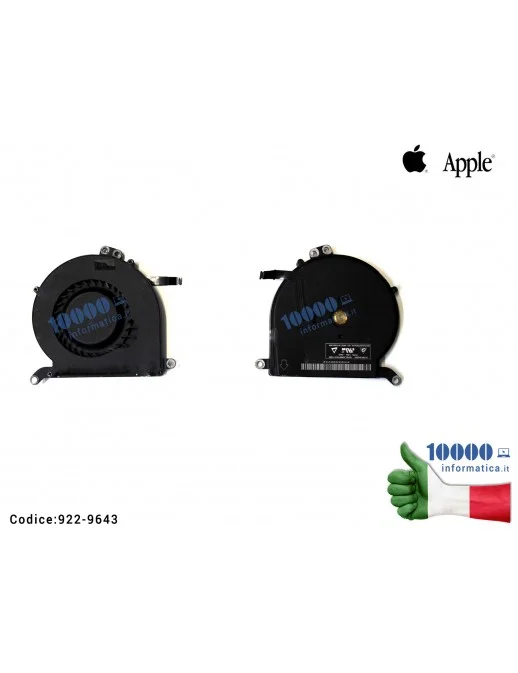 922-9643 Ventola di Raffreddamento Fan CPU APPLE MacBook Air 13'' A1466 A1369 (2010-2017) MG50050V1-C08C-S9A 922-9643 D171257...