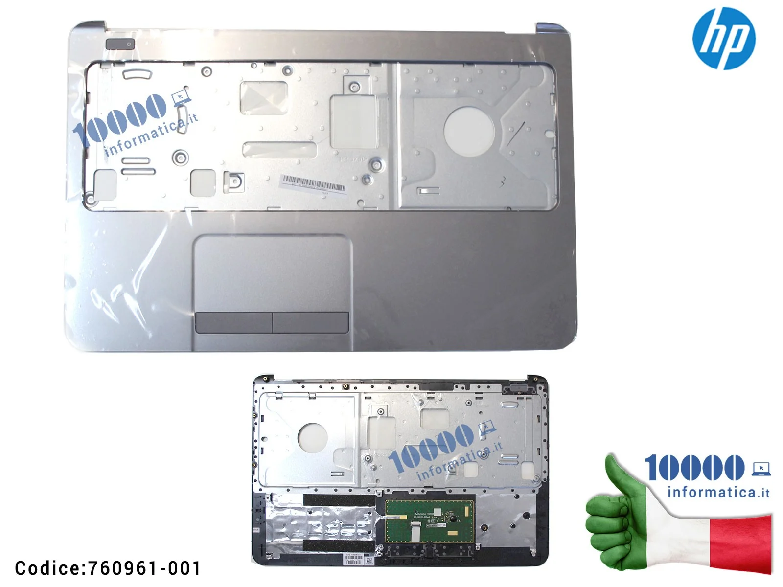 760961-001 Top Case Upper Palmrest Cover Superiore HP (SILVER) 15-G 15-R 250 G3 255 G3 [Touchpad INCLUSO] AP14D000360 AP15M00...