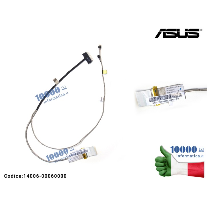 Cavo Flat LCD ASUS N46VM N46VZ N46VJ N46JV N46VB (HD) 14006-00060000