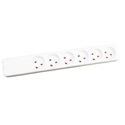 Garbot Plast Power Strip 6-way K-IT Outlet. White