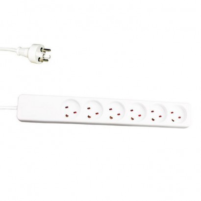 Garbot Plast Power Strip 6-way K-IT Outlet, 3m White