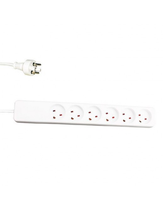 Garbot Plast Power Strip 6-way K-IT Outlet, 3m White