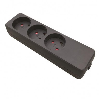 Garbot Plast Power Strip 3-way K Outlet. Black