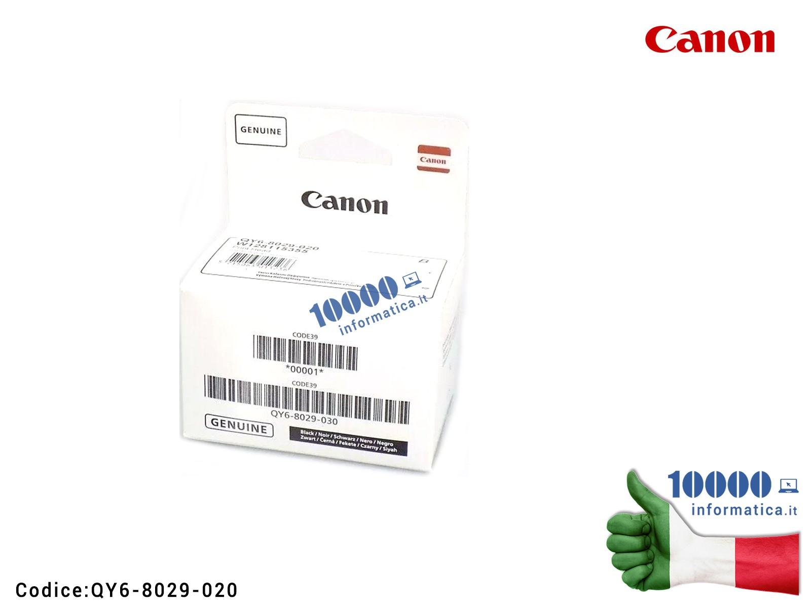 QY6-8029-020 TESTINA DI STAMPA NERA ORIGINALE CANON PIXMA G3560 G7050 G6050 G5050 GM2050 Canon Print Head Black QY6-8029-000 ...